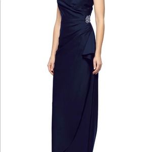 Alex Evenings Embellished Side Drape Gown size 10
